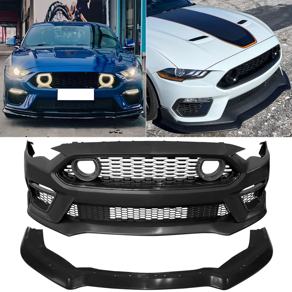 2018-2023 Ford Mustang 21+ Mach 1 Front Bumper Cover LED Grille W/ Lip