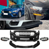 2018-2023 Ford Mustang Mach 1 Front Bumper Cover LED Headlights W/ Lip