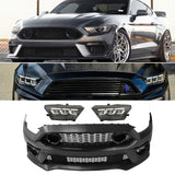 2015-2017 Ford Mustang Front Bumper Conversion W/ Headlights Grille PP