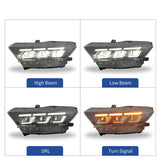2015-2017 Ford Mustang Front Bumper Conversion W/ Headlights Grille PP