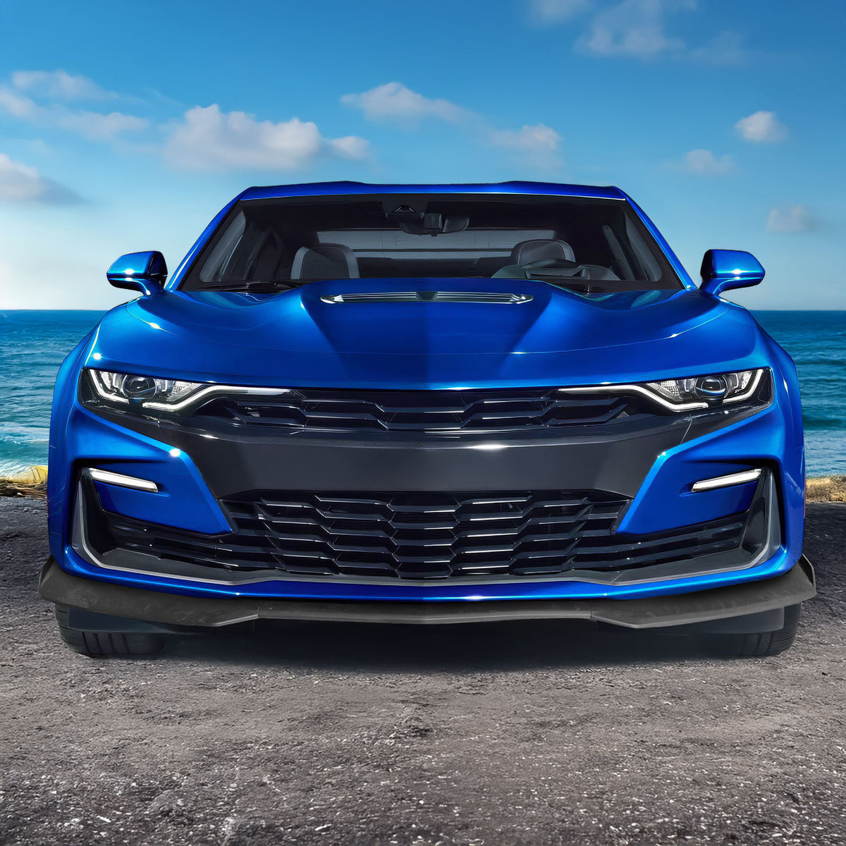 2019-2024 Chevy Camaro SS Unpainted Front Bumper Turn Signal Matte Black Lip