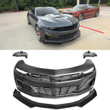 2019-2024 Chevy Camaro SS Unpainted Front Bumper Turn Signal Gloss Black Lip