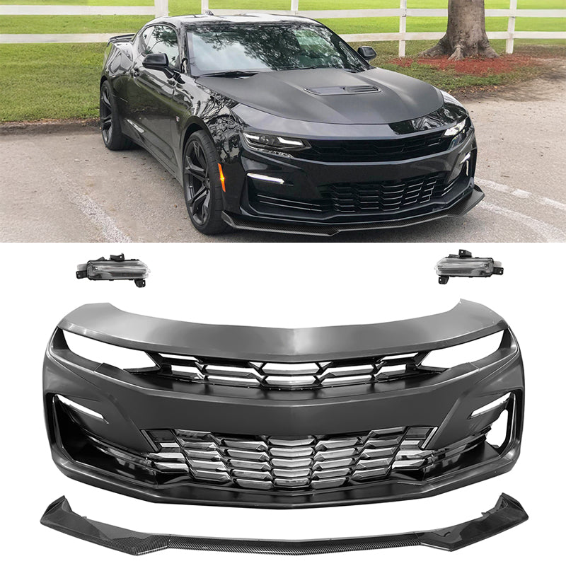 2019-2024 Chevy Camaro SS Front Bumper DRL Carbon Fiber Print Lip