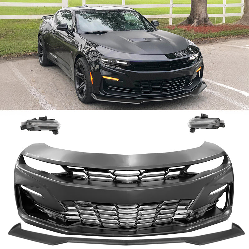 2019-2024 Chevy Camaro SS Front Bumper Turn Signal DRL Matte Black Lip