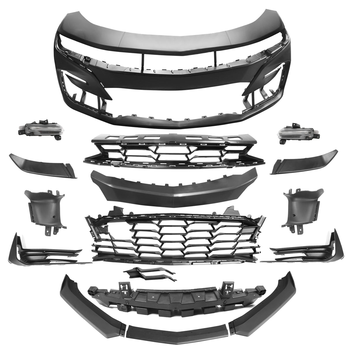 2019-2024 Chevy Camaro SS Front Bumper Turn Signal DRL Matte Black Lip