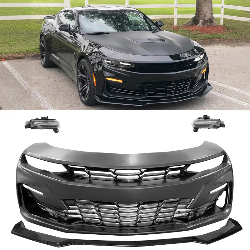 2019-2024 Chevy Camaro SS Front Bumper Turn Signal DRL Gloss Black Lip