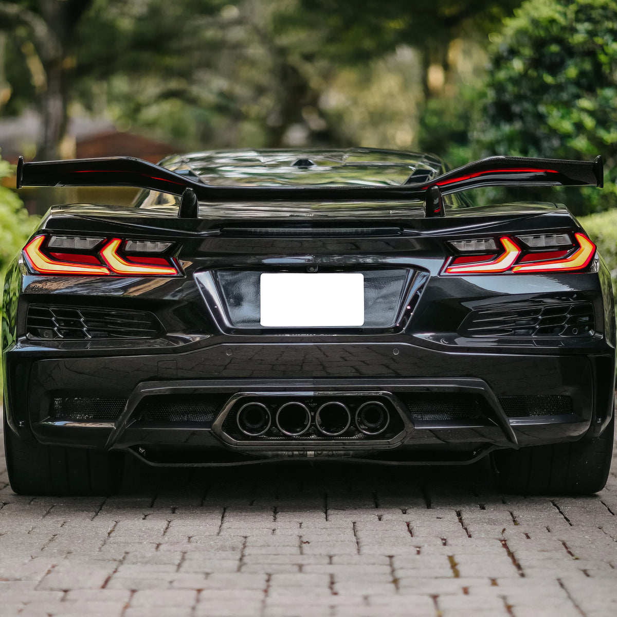 Rear Bumper Lip + Exhaust Tips + Grille for Chevy Corvette C8 2020-2026