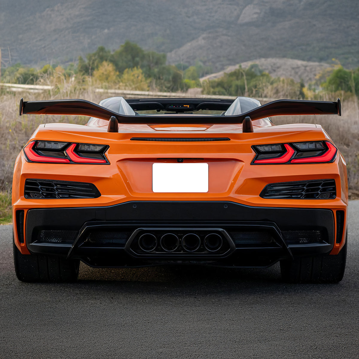 Rear Bumper Lip + Exhaust Tips + Grille for Chevy Corvette C8 2020-2026