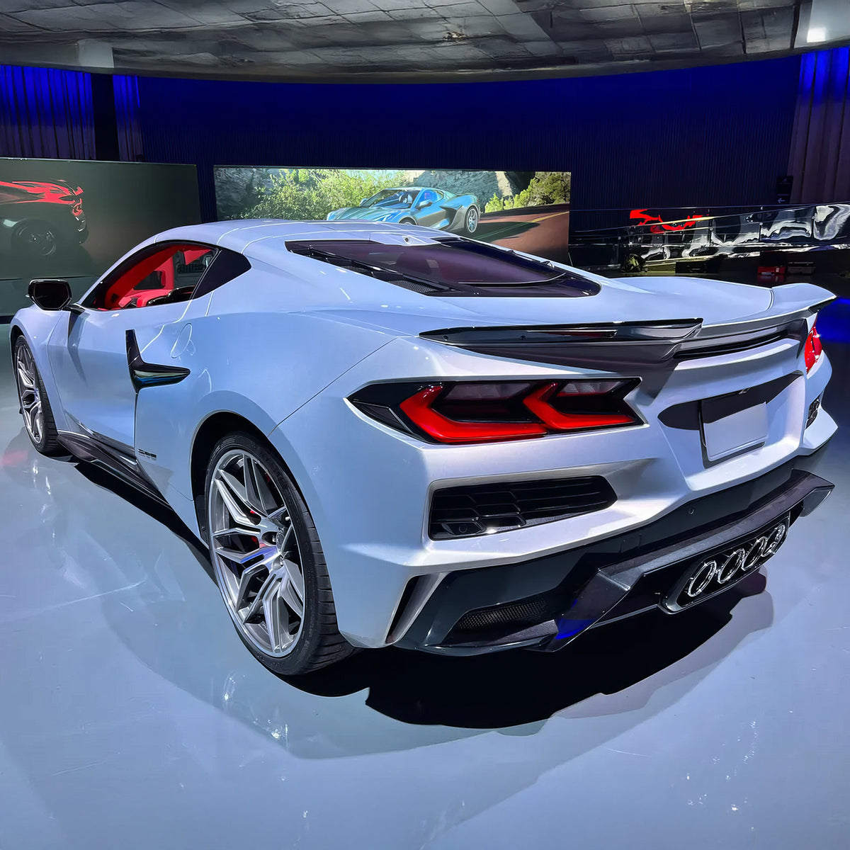 2020-2026 Chevy Corvette C8 Rear Diffuser Lip + Exhaust Muffler Pipe