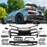 2020-2026 Chevy Corvette C8 Rear Bumper Black Exhaust Trunk Spoiler