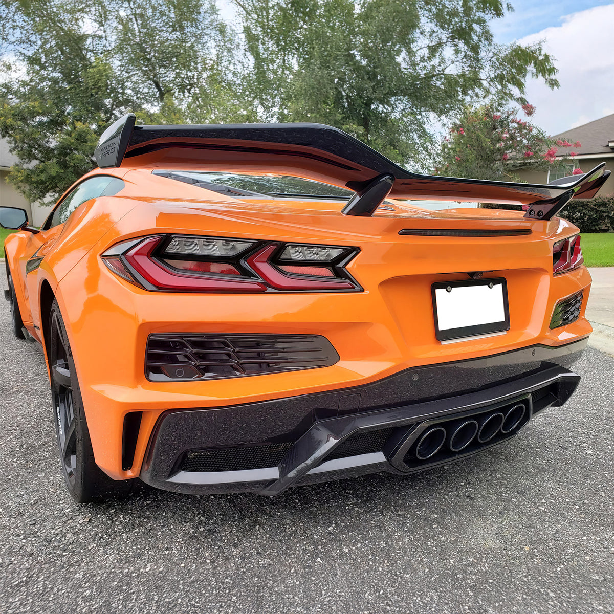 2020-2026 Chevy Corvette C8 Rear Bumper Black Exhaust Trunk Spoiler