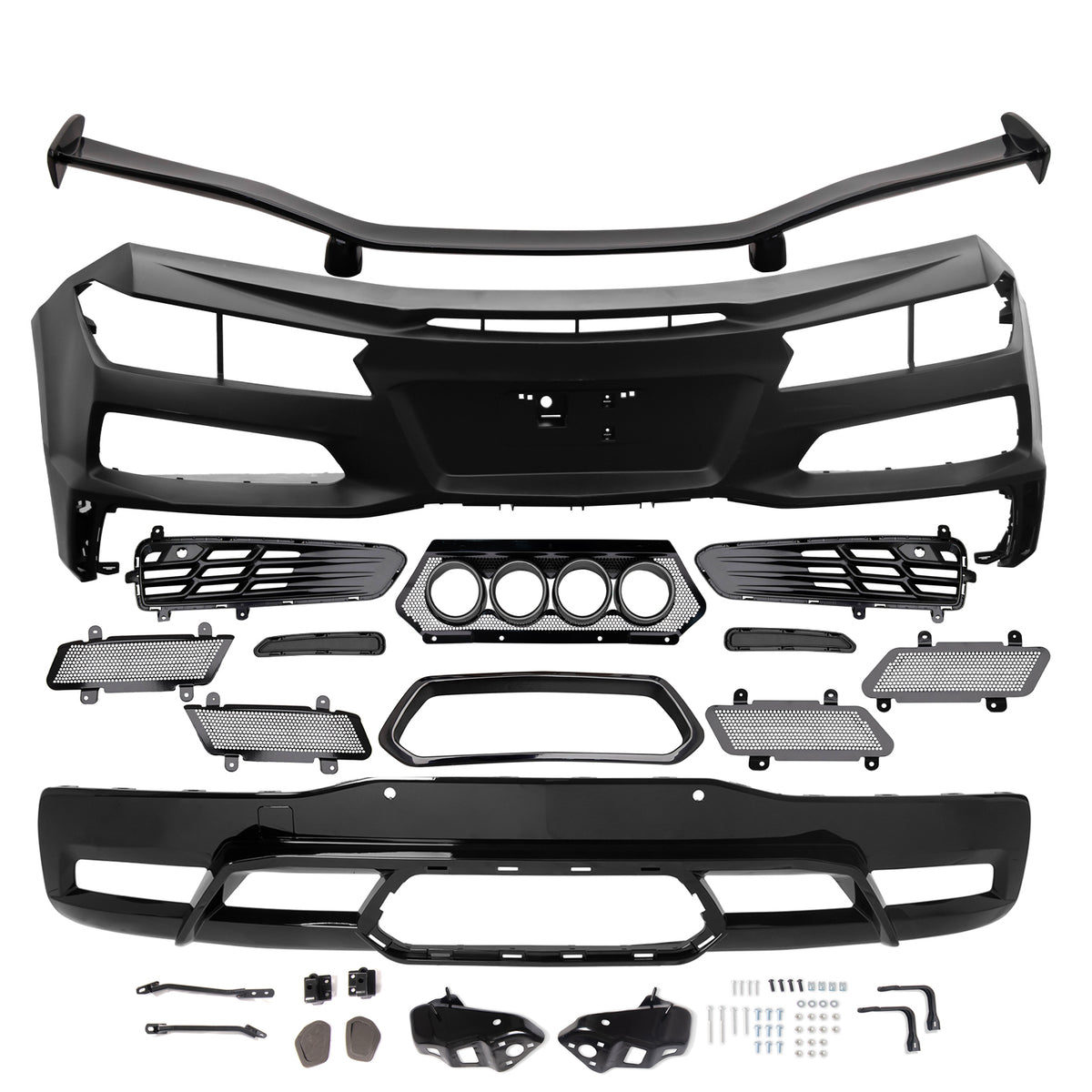 2020-2026 Chevy Corvette C8 Rear Bumper Black Exhaust Trunk Spoiler