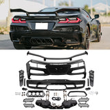 Rear Bumper Black Exhaust Trunk Spoiler for Chevy Corvette C8 2020-2026