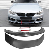 2014-2020 BMW F32 F33 F36 Front Bumper Lip + Splitter + Red Strut Rods