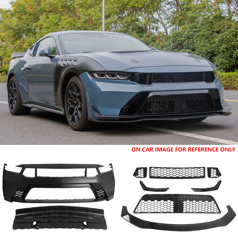 2024-2026 Mustang GTD Style Front Bumper Cover + Hood + Fender (Gloss Lip)