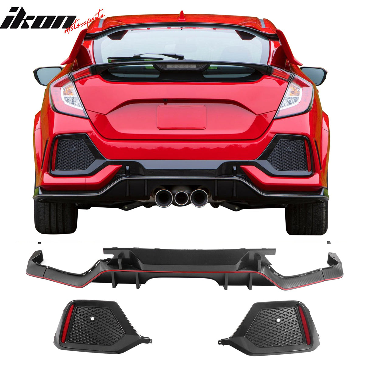 2017-2021 Honda Civic Hatchback Type R Rear Bumper Cover Garnish PP