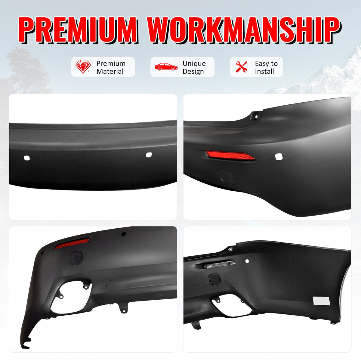 2006-2013 Lexus IS250 IS350 IS F Style Rear Bumper Cover W/Muffler Tip