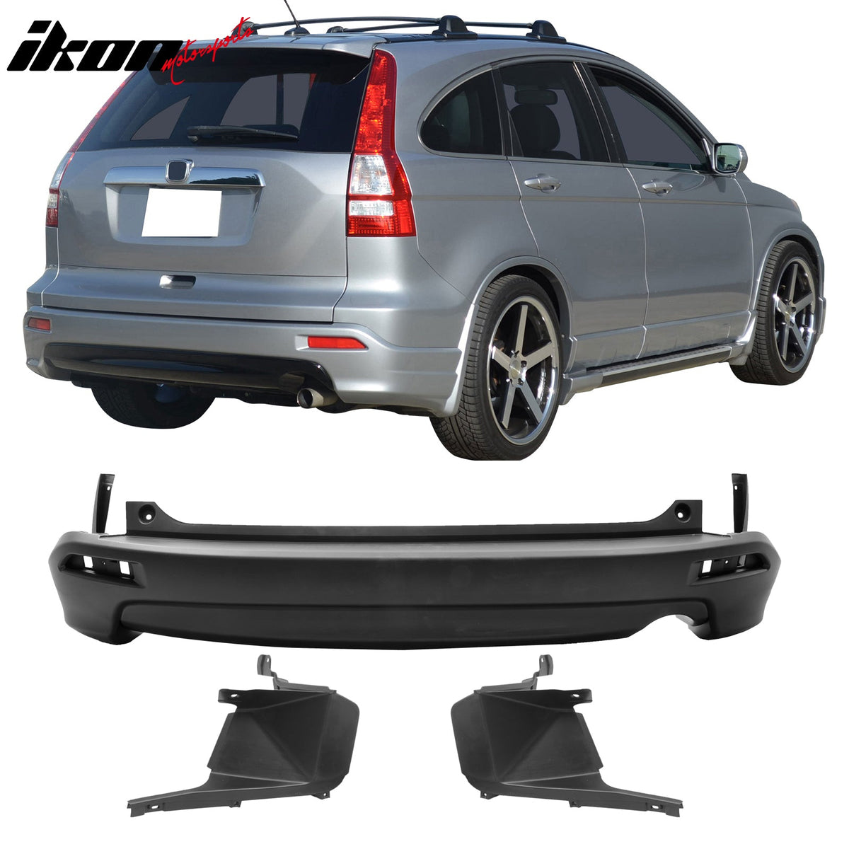 2007-2009 Honda CR-V CRV MD Style Rear Bumper Cover & Side Bracket PP