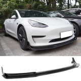 2017-2023 Tesla Model 3 V4 3PCS Front Bumper Lip w/ Winglets ABS