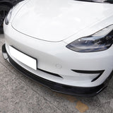 2017-2023 Tesla Model 3 V4 3PCS Front Bumper Lip w/ Winglets ABS