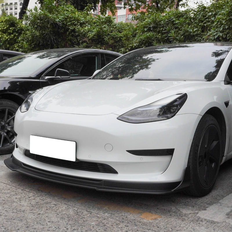 2017-2023 Tesla Model 3 V4 3PCS Front Bumper Lip w/ Winglets ABS