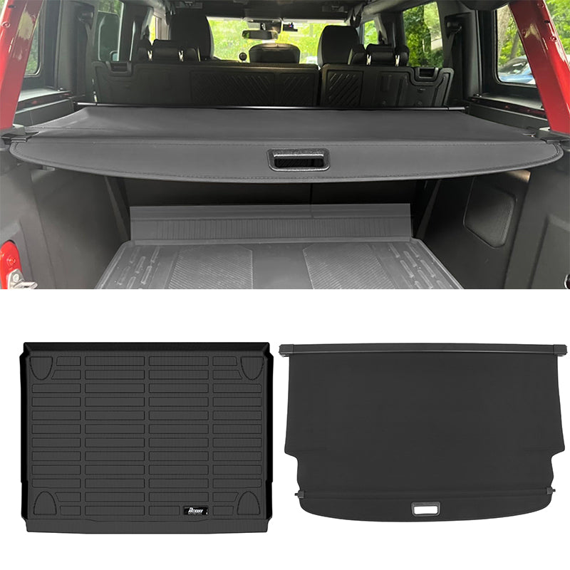 2021-2026 Ford Bronco 3D Trunk Mat Cargo Liner + Cargo Cover TPE