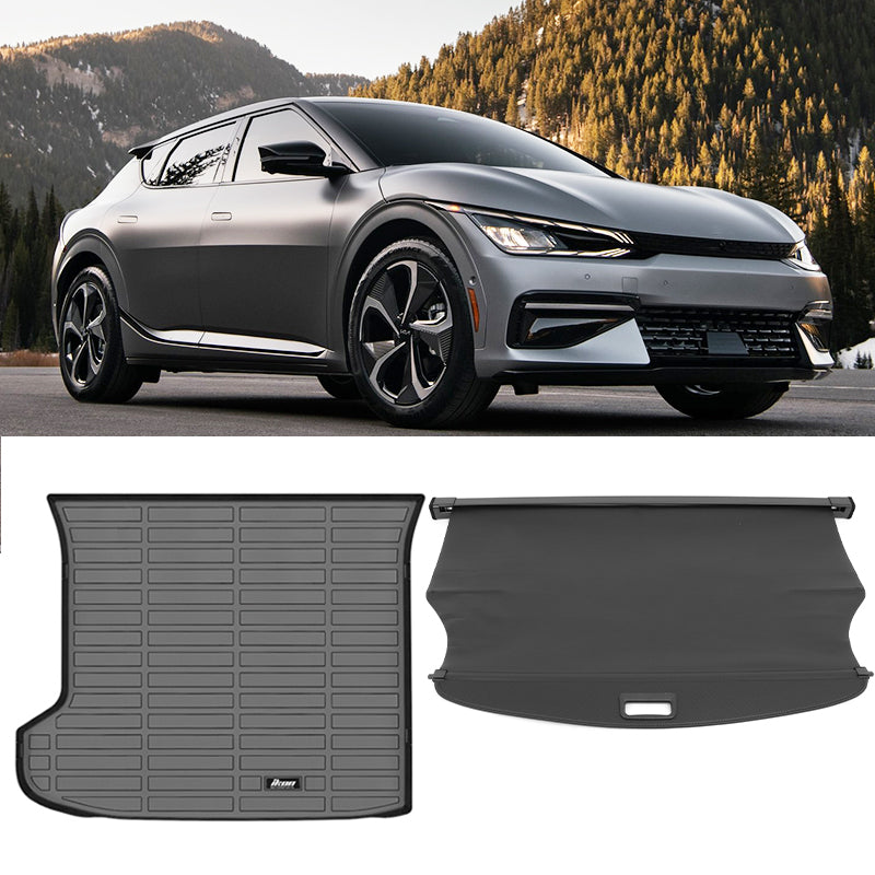 2022-2024 Kia EV6 3D Trunk Mat Cargo Liner + Cargo Cover TPE