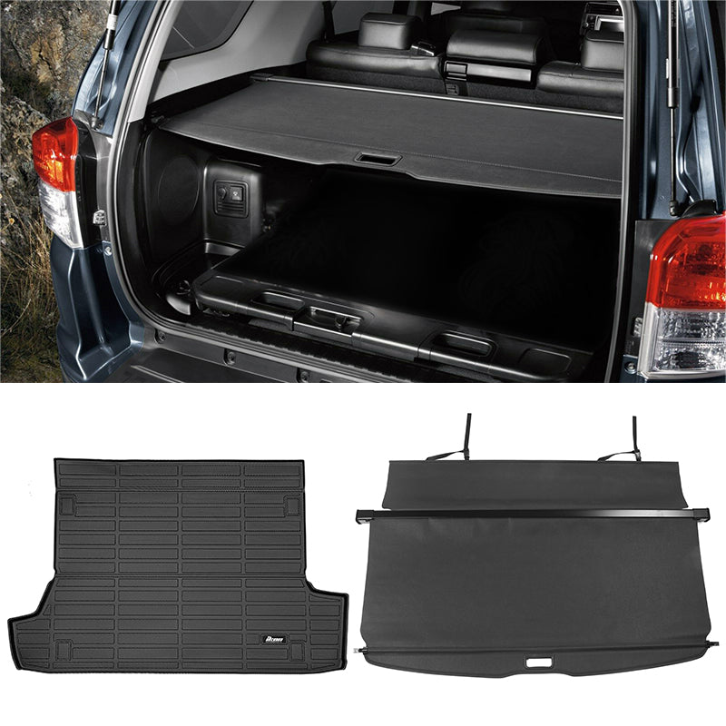 2010-2024 Toyota 4Runner 3D Trunk Mat Cargo Liner + Cargo Cover TPE