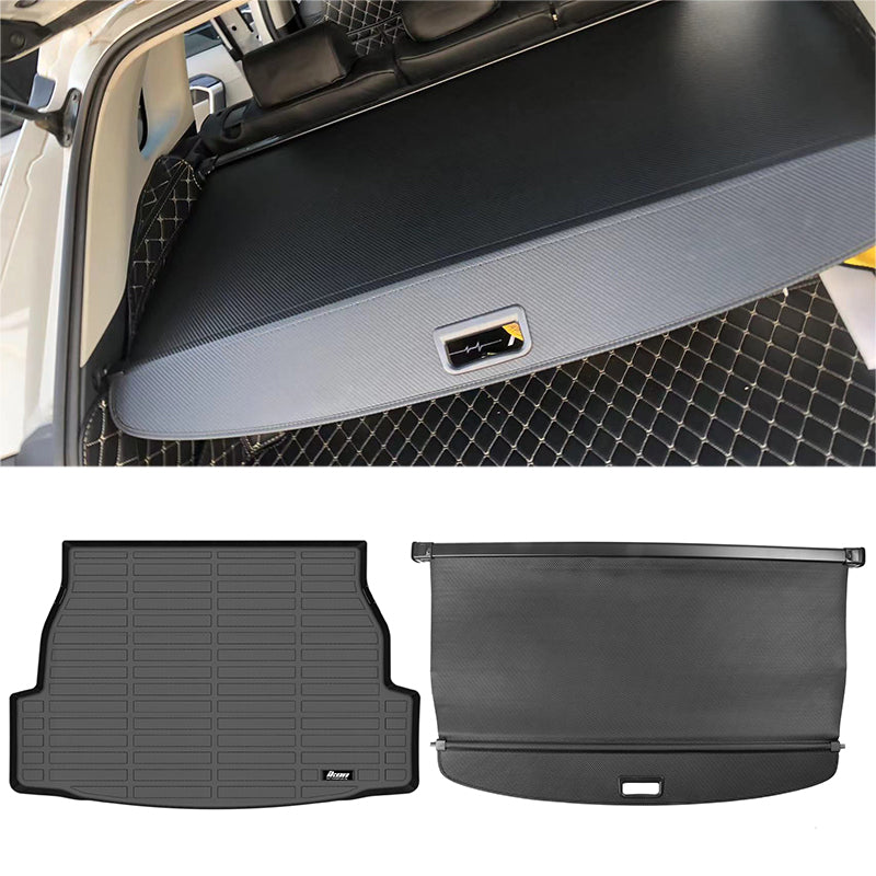 2019-2025 Toyota RAV4 Trunk Mat + Carbon Fiber Texture Cargo Cover TPE