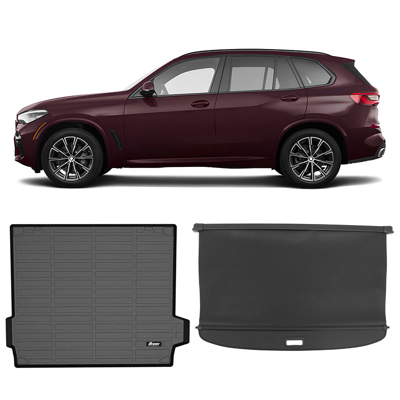 2019-2026 BMW X5 G05 5-Seat 3D Trunk Mat Cargo Liner + Cargo Cover TPE