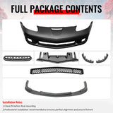 2006-2013 Corvette Z06 Style Front Bumper Cover w/ Carbon Fiber Print Lip