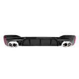2017-2020 BMW G30 Competition Gloss Black Rear Diffuser Silver Quad Tips