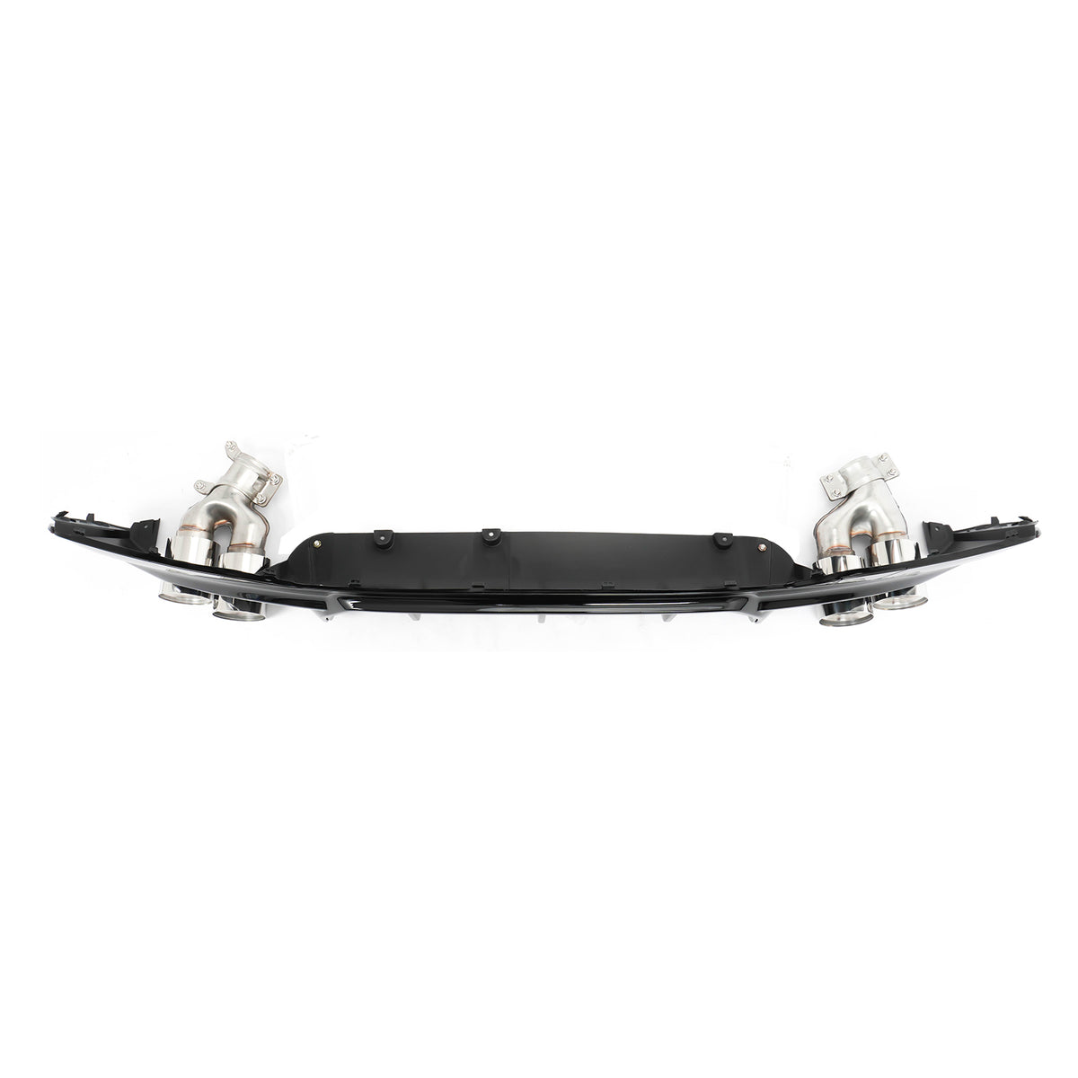 2017-2020 BMW G30 Competition Gloss Black Rear Diffuser Silver Quad Tips