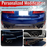 2017-2020 BMW G30 Competition Style Gloss Rear Diffuser Black Quad Tips