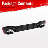 2017-2020 BMW G30 Competition Style Gloss Rear Diffuser Black Quad Tips