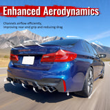 2017-2020 BMW G30 Competition Style Gloss Rear Diffuser Black Quad Tips