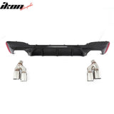 2021-2023 BMW G30 Competition Gloss Black Rear Diffuser Silver Quad Tips