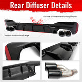 2021-2023 BMW G30 Competition Style Gloss Rear Diffuser Black Quad Tips