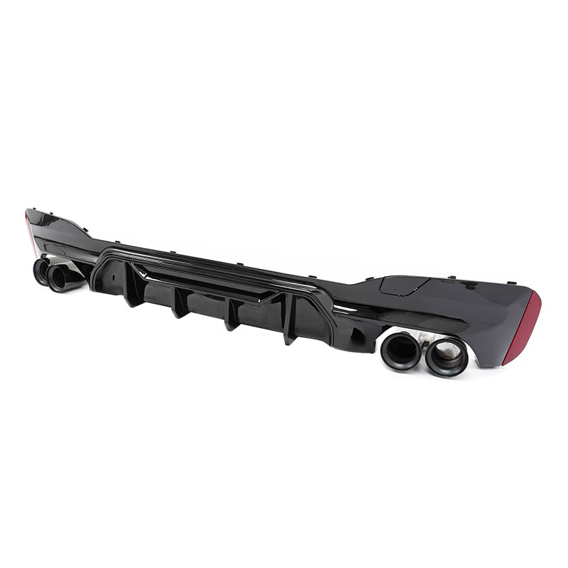 2017-2020 BMW G30 M5 MP Style Gloss Black Diffuser Black Quad Exhaust