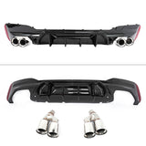 2021-2023 BMW G30 M5 MP Style Gloss Black Diffuser Silver Quad Exhaust