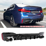 2021-2023 BMW G30 M5 MP Style Gloss Black Rear Diffuser Black Quad Exhaust