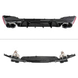 2021-2023 BMW G30 M5 MP Style Gloss Black Rear Diffuser Black Quad Exhaust