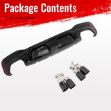 2017-2020 BMW G30 Gloss Black Rear Diffuser M5 CS Style Black Quad Exhaust