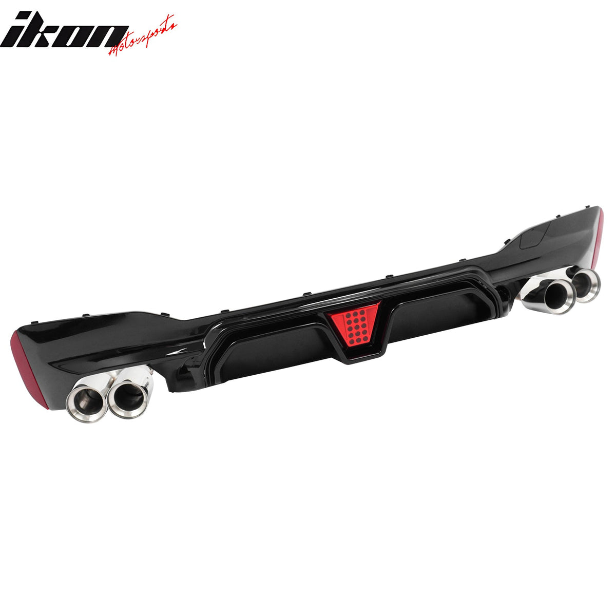 2017-2020 BMW G30 5 Series CS Style Rear Diffuser w/ LED Silver Quad Tips