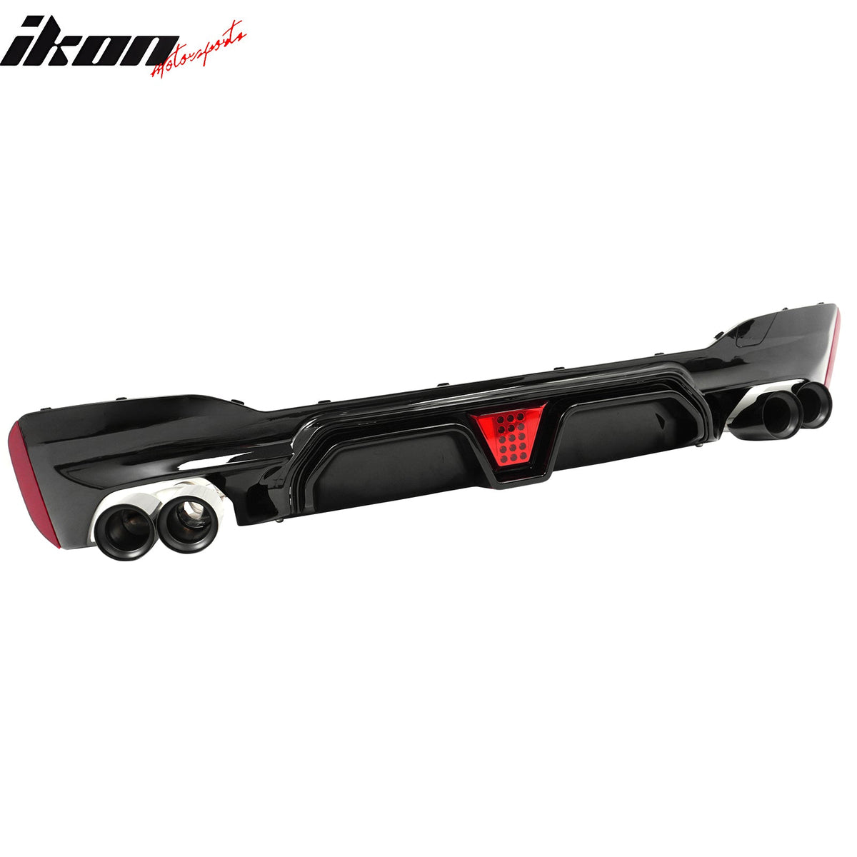 2017-2020 BMW G30 5 Series CS Style Rear Diffuser w/ LED Black Quad Exhaust