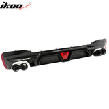 2017-2020 BMW G30 5 Series CS Style Rear Diffuser w/ LED Black Quad Exhaust