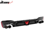 2021-2023 BMW G30 5 Series CS Style Rear Diffuser w/ LED Black Quad Exhaust