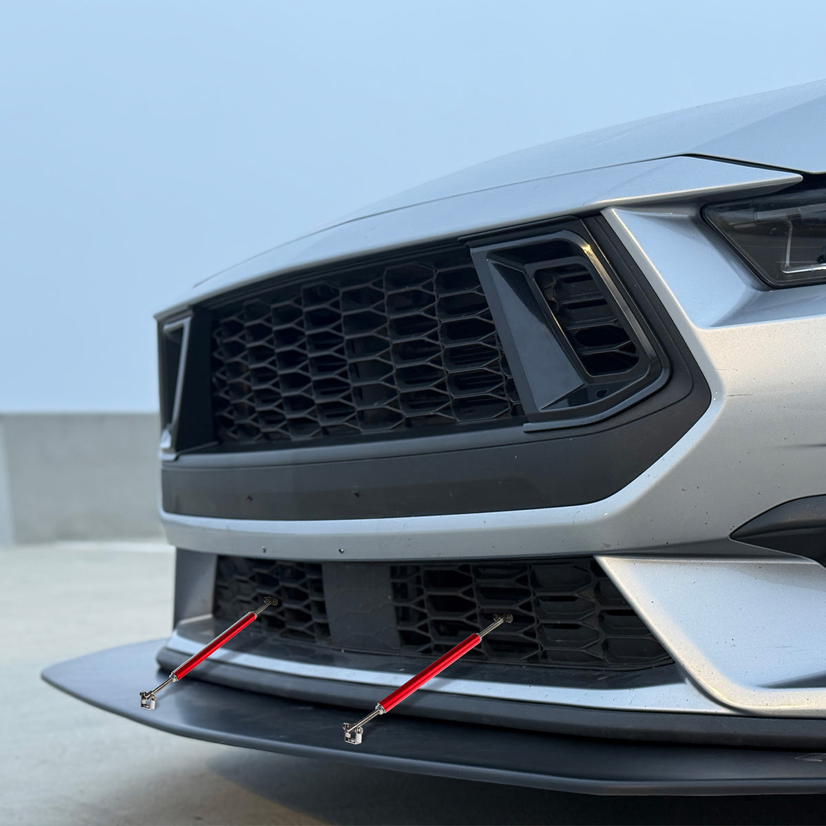 2024-2026 Mustang Ecoboost& GT Front Splitter w/ Stainless Steel Rods