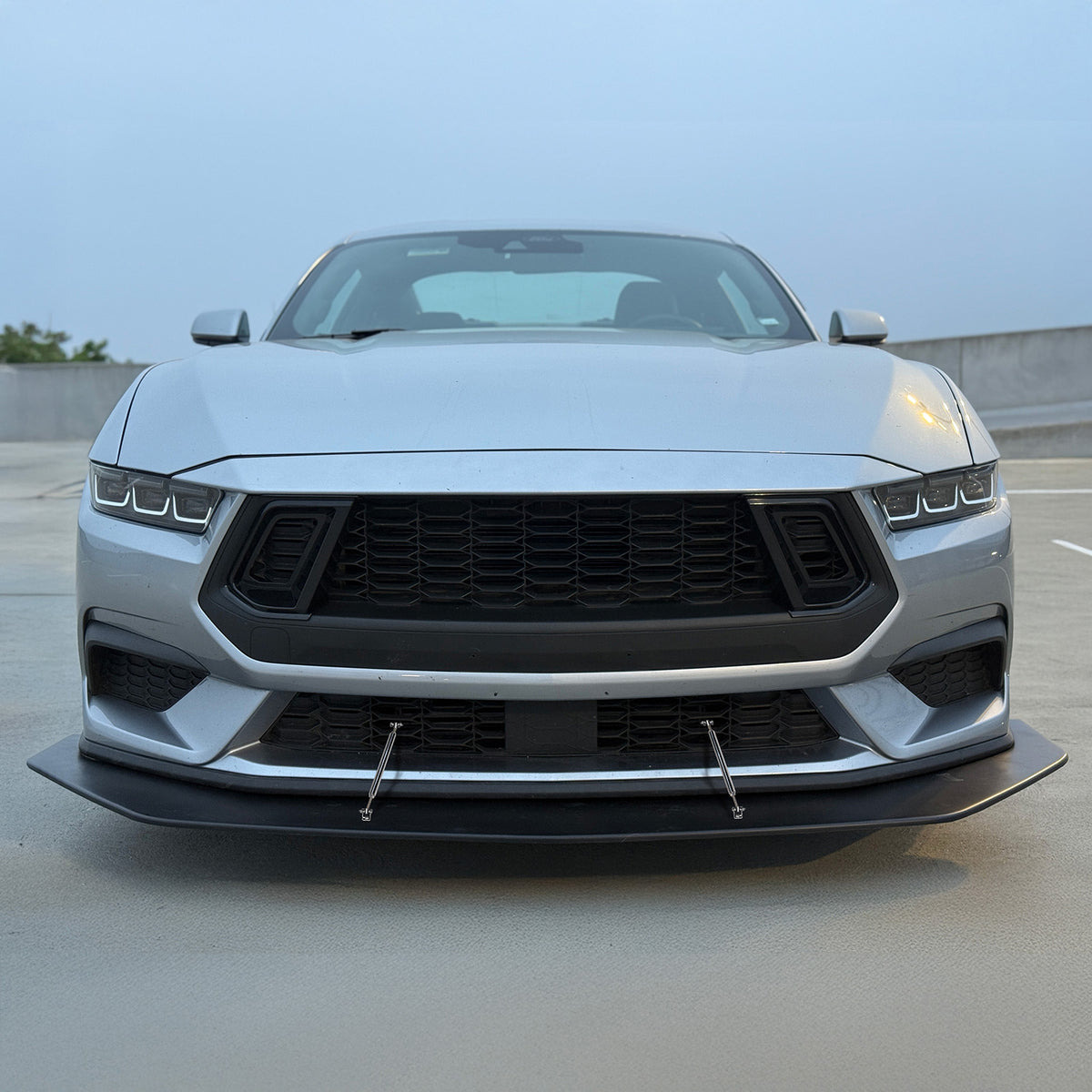2024-2026 Mustang Ecoboost& GT Front Splitter w/ Stainless Steel Rods