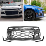 2019-2024 Chevy Camaro ZL1 Style Front Bumper Cover Gloss Black Canard